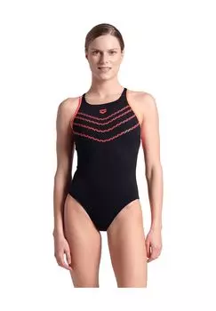 Двухцветный женский купальник Losange V UPF50+ arena, цвет Black-Bright C