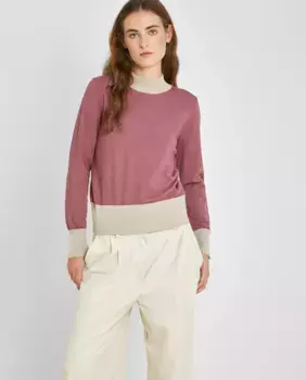 Двухцветный женский свитер с воротником Перкинс Trucco, розовый