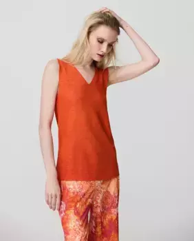 Двухцветный женский трикотаж с матово-блестящим эффектом Escorpion, оранжевый