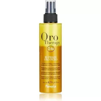 Двухфазный кондиционер для волос Orotherapy осветляющий для всех типов волос с кератином и аргановым маслом 200мл, Fanola