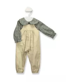 Двухкомпонентный комплект для девочки из 100 % хлопка бежевого цвета BABID, бежевый