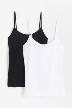 Двухкомпонентный трикотажный топ с бретелями H&M