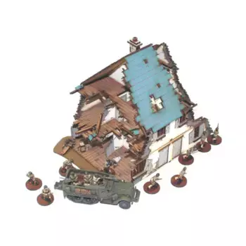 Двухквартирные коттеджи № 1 — поврежденные (предварительно покрашенные), World at War - Buildings & Terrain (20mm)