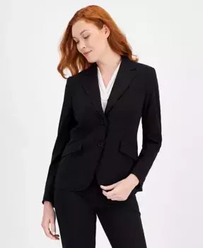 Двухпуговичный блейзер с би-стретч Anne Klein, черный