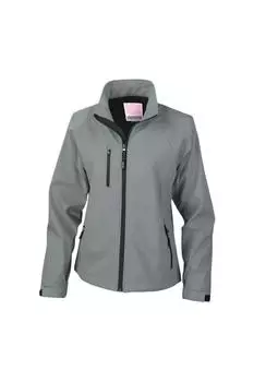 Двухслойная дышащая ветрозащитная куртка La Femme® Softshell Base Result, серебро