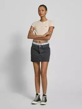 Двухслойная джинсовая юбка Levi's, антрацит