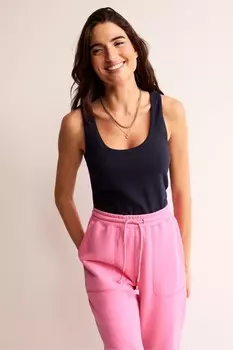 Двухслойная футболка без рукавов с U-образным вырезом Boden, синий