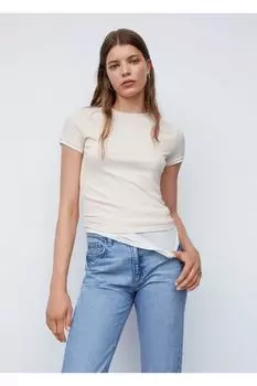 Двухслойная футболка Mango, белый