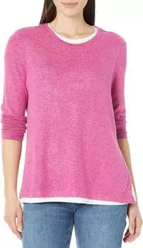 Двухслойная футболка с длинными рукавами Sweet Dreams NIC+ZOE, цвет Charged Pink