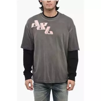Двухслойная футболка T-WASY с эффектом потертости Diesel, Gray