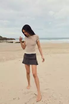 Двухслойная футболка ZARA, цвет Sand/Marl