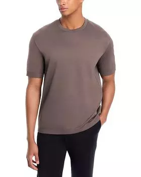 Двухслойная короткая вязаная футболка Herno, коричневый/бежевый