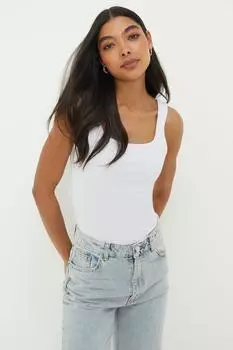 Двухслойная майка с квадратным вырезом Dorothy Perkins, белый
