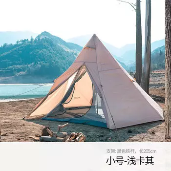 Двухслойная палатка для кемпинга BSWolf, палатка для одной спальни и одной гостиной [маленький размер], светлый хаки ZL0577