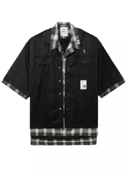 Двухслойная рубашка с коротким рукавом от Maison MIHARA YASUHIRO, черный