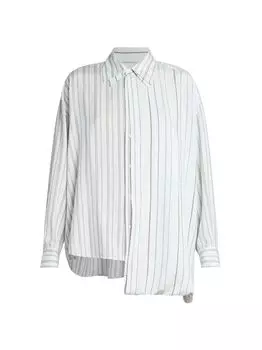 Двухслойная шелковая рубашка в полоску Victoria Beckham