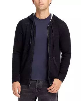 Двухслойная толстовка на молнии John Varvatos Star USA, черный