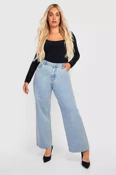 Двухслойное облегающее боди Plus с круглым вырезом boohoo, черный