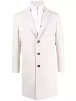 Двухслойное пальто длины миди Eleventy, нейтральный