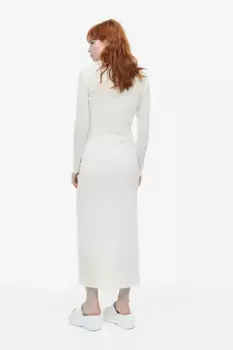 Двухслойное платье на теле H&M, белый