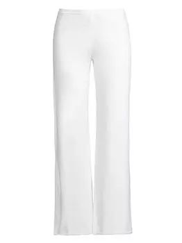 Двухслойные брюки из хлопкового джерси Pima Skin, белый