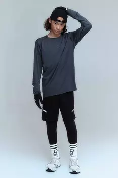 Двухслойные спортивные шорты H&M, черный