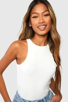 Двухслойный боди Boohoo, слоновая кость
