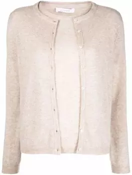 Двухслойный кардиган из кашемира Liska, нейтральный цвет