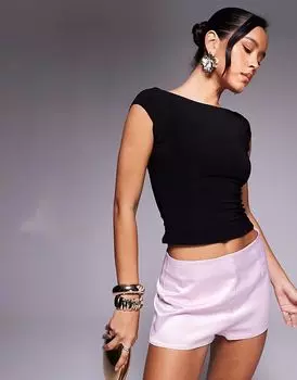 Двухслойный облегающий топ Missyempire с рукавами-крылышками черного цвета