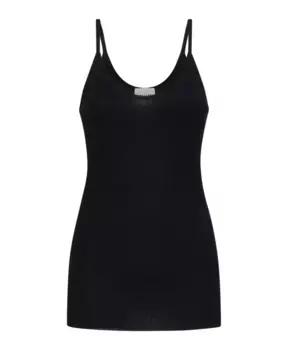 Двухслойный топ в рубчик S Khaite, черный