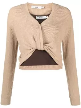 Двухслойный трикотажный топ b+ab, коричневый