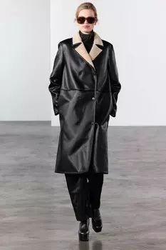 Двухстороннее пальто ZARA, черный
