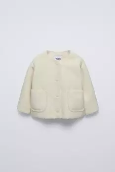 Двухсторонняя куртка ZARA, экрю