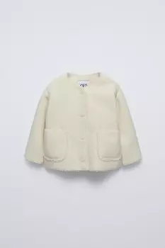 Двухсторонняя куртка ZARA, экрю
