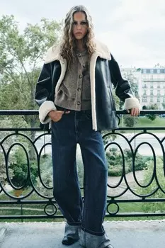 Двухсторонняя куртка ZARA, черный