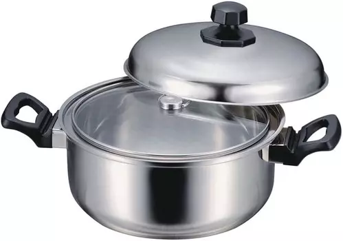 Двуручная кастрюля Ernest A-75539, нержавеющая сталь, 8,7 дюйма (22 см), любимая марка крупных ресторанов. Arnest, Silver