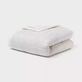 Двуспальная кровать/двуспальная кровать с удлиненным стеганым пуховым покрытием, альтернативное одеяло цвета слоновой кости - Room Essentials, цвет Ivory Dash