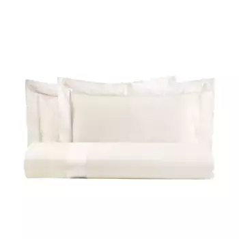 двуспальный пододеяльник из хлопковой фланели с атласной каймой - бриллиант Lisola, слоновая кость