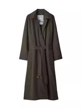 Двустороннее автомобильное пальто в клетку Burberry, цвет otter