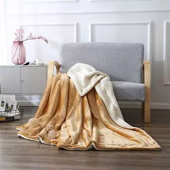 Двустороннее фланелевое одеяло, однотонное, утолщенное, покрывало, светло-серое, 150х200см. Sonstige, серый