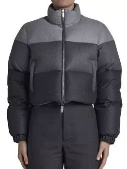 Двустороннее фланелевое пуховое пальто с градиентом Thom Browne