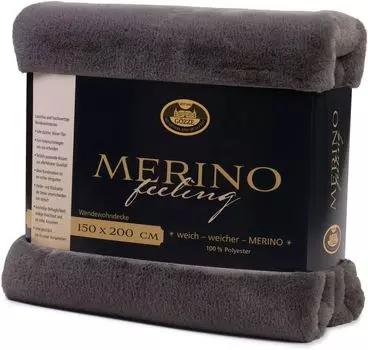 Двустороннее одеяло Gzze Merino 150 x 200 см антрацит