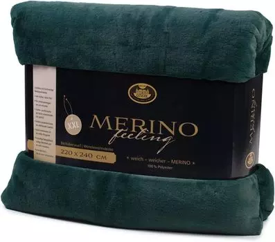 Двустороннее одеяло Gzze Merino 220 x 240 см темно-зеленое