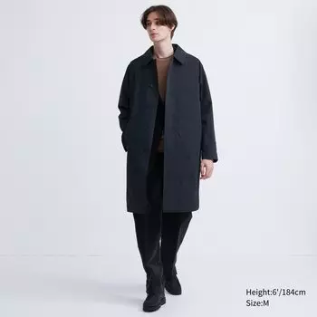 Двустороннее однобортное пальто Uniqlo, темно-синий