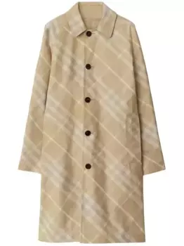 Двустороннее пальто Car в клетку BURBERRY, нейтральный