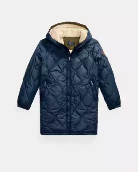 Двустороннее пальто для мальчика с капюшоном Polo Ralph Lauren, темно-синий