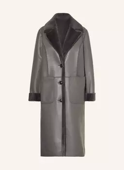 Двустороннее пальто с искусственным мехом Rino & Pelle, серый