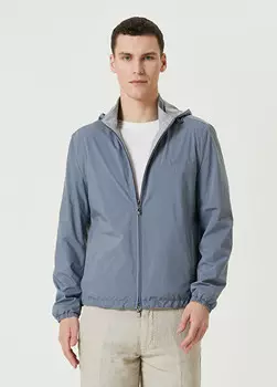 Двустороннее пальто с капюшоном Corneliani, голубой