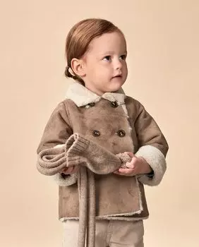 Двустороннее пальто с капюшоном Gocco, коричневый