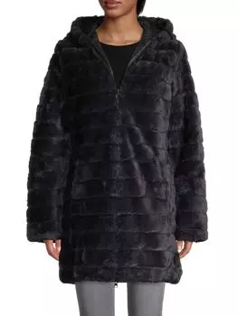 Двустороннее пальто с капюшоном из искусственного меха La Fiorentina, цвет Color